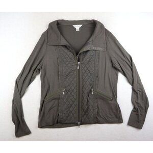 CHRISTOPHER & BANKS - WOMEN'S BROWN LIGHTWEIGHT STRETCH KNIT JACKET - SIZE L